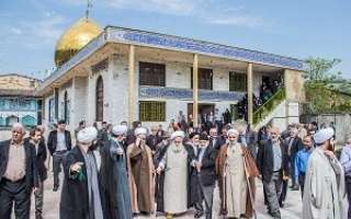کلنگ زنی طرح ساخت حسینیه و توسعه حرم امامزاده عبدالحق(ع) زیراب/تصاویر