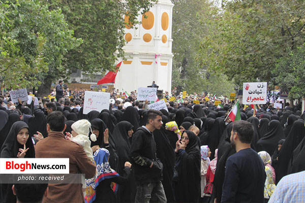 راهپیمایی مردم ساری در محکومیت حادثه تروریستی شیراز و آمل  