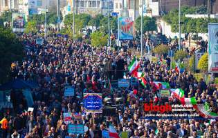 کلیپ| شور و حال مردم نکا در راهپیمایی ۲۲ بهمن