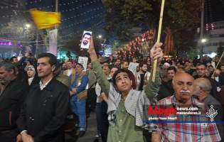 تجمع مردم ساری در حمایت از عملیات سپاه علیه رژیم صهیونیستی