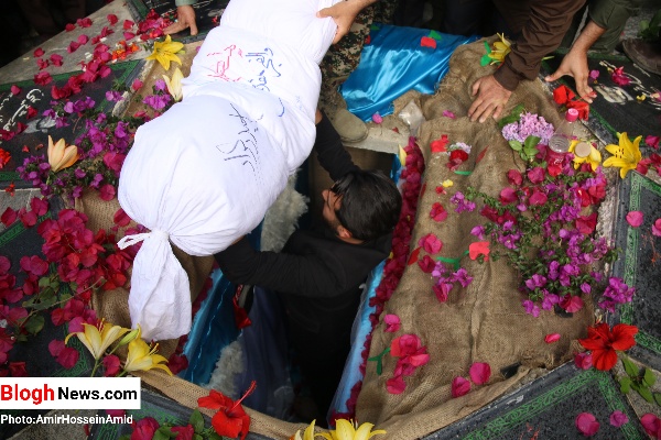 تشییع و خاکسپاری پیکر مطهر شهید گمنام دفاع مقدس در رامسر