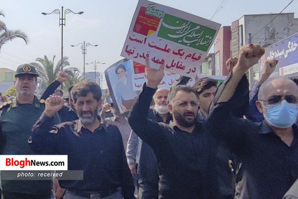راهپیمایی مردم شهرستان نور در اعتراض به اغتشاشگران+تصاویر  
