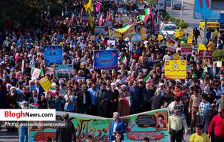 راهپیمایی مردم نکا در یوم الله ۱۳ آبان  