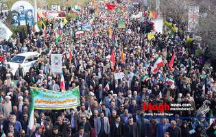 شور حماسی مردم ساری در راهپیمایی ۲۲ بهمن
