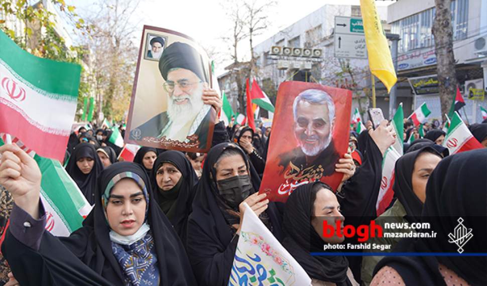 فیلم | خروش حماسی مردم دیار علویان در راهپیمایی عظیم یوم‌الله ۲۲ بهمن